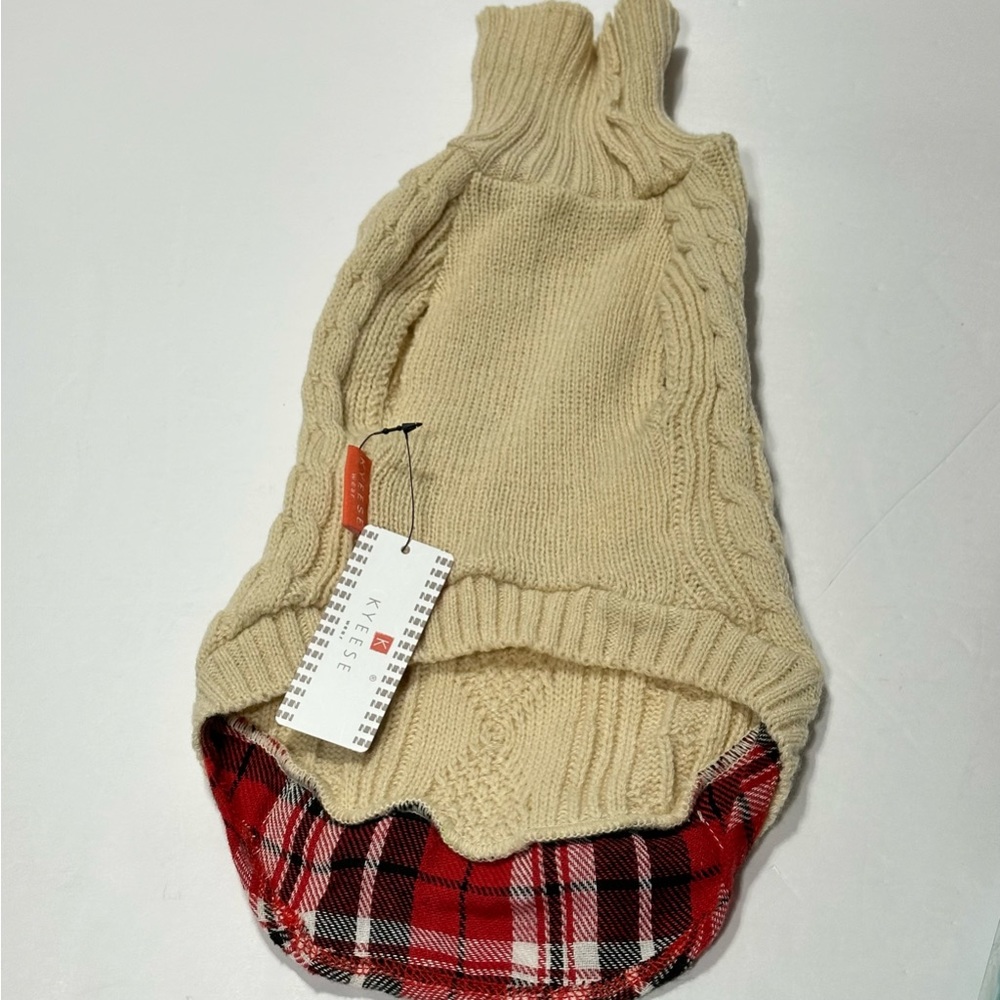 Kyeese Wear Turtleneck Plaid Sweater For Dogs M Small Dog NWT